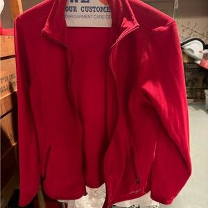 woMen's Red Fleece Jacket eddie bauer